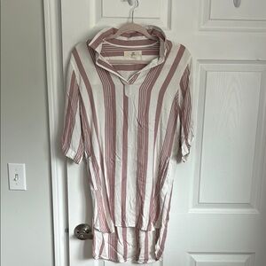 Thread & Supply Pink and White Striped Tunic